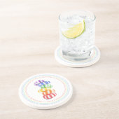 レインボーキャンディラウンドサンドストーンコースター コースター (側面)