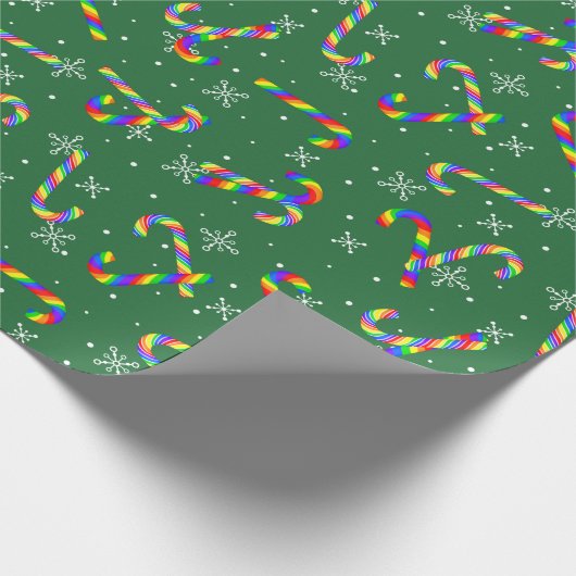 レインボーキャンディーキャンセクリスマス ラッピングペーパー (角)