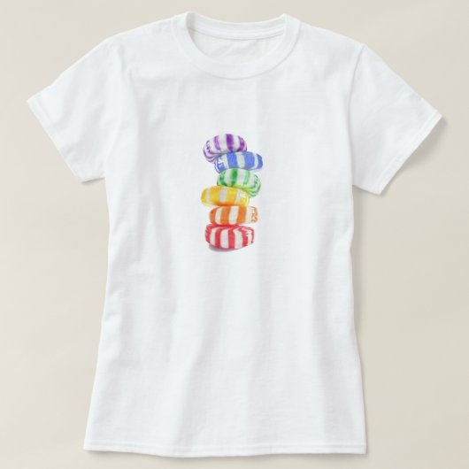 レインボーキャンディー 女性用 基本Tシャツ Tシャツ (デザイン正面)