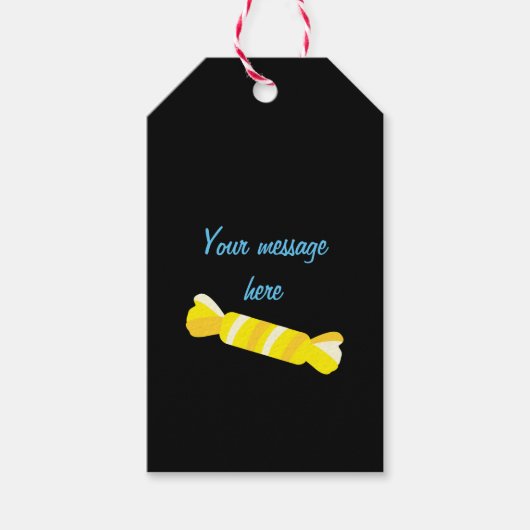 レインボーキャンディ風味豊かなガンボールパーソナライズされたパーティー ギフトタグ (正面)