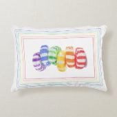 レインボーキャンディ12x16アクセントピロー アクセントクッション (正面)