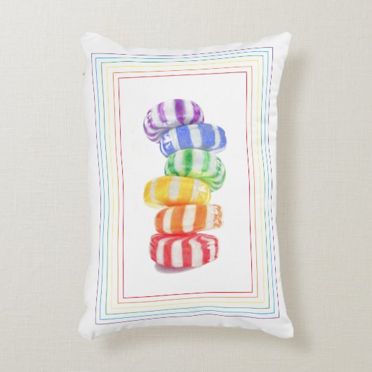 レインボーキャンディ12x16アクセントピロー アクセントクッション (正面(垂直))