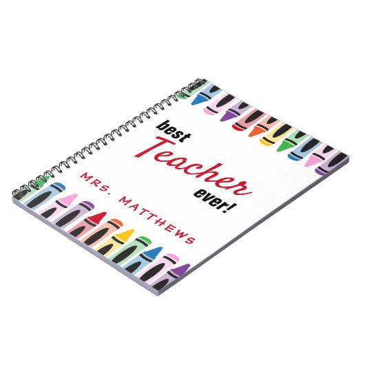 レインボーキュートカラークレヨン先生ギフト ノートブック (左側)