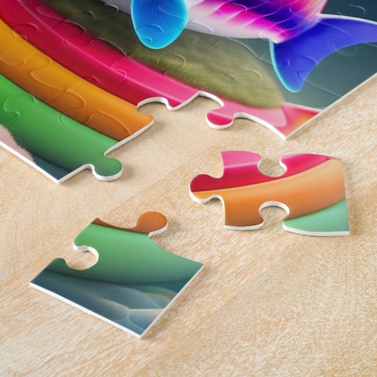 レインボーキュートベビーシャーク ジグソーパズル (側面)