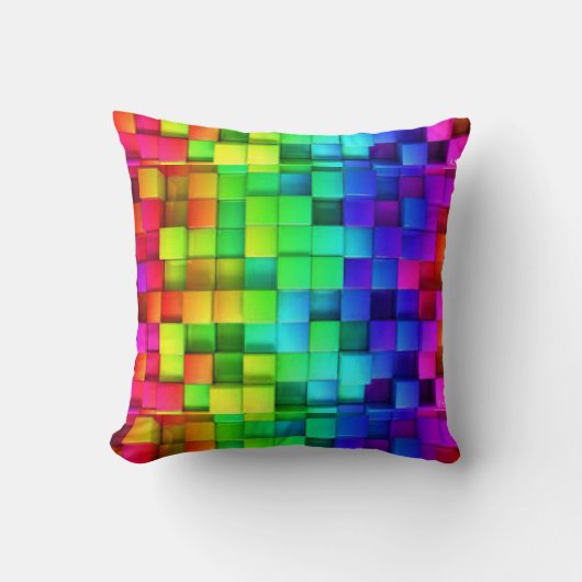 レインボーキューブ クッション (正面)