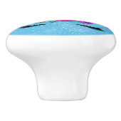 レインボーキラキラキラキラ輝くユニコーンホーン顔 セラミックノブ (側面)