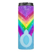 レインボーキラキラキラキラ輝くユニコーンホーン顔 タンブラー (裏面)