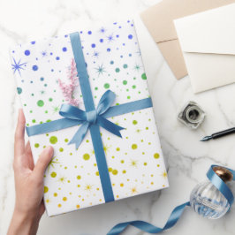 🌈✨レインボーキラキラ星銀河系 ラッピングペーパー