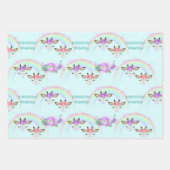 レインボーキリン顔誕生日 ラッピングペーパーシート (正面3)