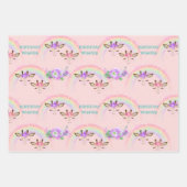 レインボーキリン顔誕生日 ラッピングペーパーシート (正面2)