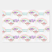 レインボーキリン顔誕生日 ラッピングペーパーシート (正面)