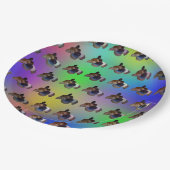 レインボーギニアピッグズパターン、誕生日プレート ペーパープレート (アングル)