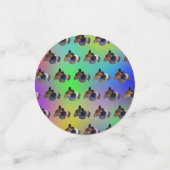 レインボーギニアピッグズパターン、誕生日紙吹雪 コンフェッティ (スモール正面)