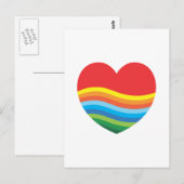 レインボーギフト人気があるプレゼントハート ポストカード (正面/裏面)