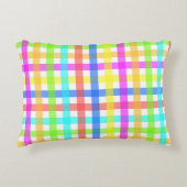 レインボーギンガストライプムのパターン アクセントクッション (正面)