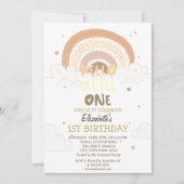 レインボークラウストライプのズハローリトルワン誕生日 招待状 (正面)