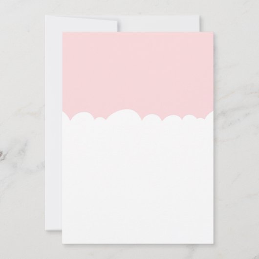 レインボークラウドおもしろいピンクガール誕生日招待状 招待状 (裏面)