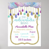 レインボークラウドアドベンチャーベビーガール誕生統計 ポスター (正面)