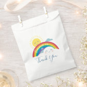 レインボークラウドアンドサン誕生日フリットバッグ フェイバーバッグ (クリップ留めされた状態)