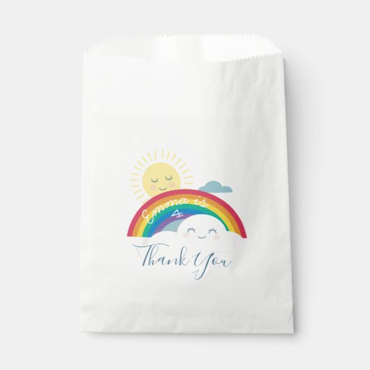 レインボークラウドアンドサン誕生日フリットバッグ フェイバーバッグ (正面)