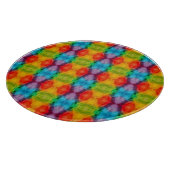 レインボークラウドウォーターカラーアート カッティングボード (角)