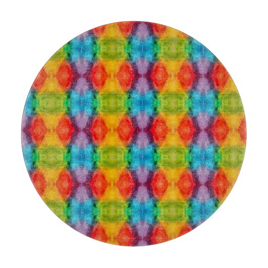 レインボークラウドウォーターカラーアート カッティングボード (正面)