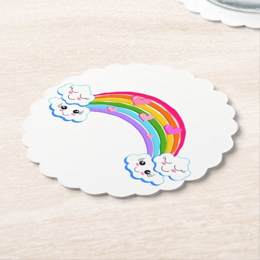 レインボークラウドコースター ペーパーコースター (アングル)