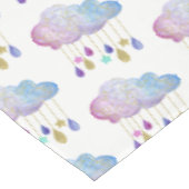 レインボークラウドスターズ金ゴールドグリッターベビーシャワーかわいい テーブルクロス (アングル)