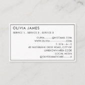 レインボークラウドチャイルドケアベビーシッター保育園ナニー 名刺 (裏面)