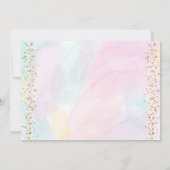 レインボークラウドハートウォーターカラー誕生日 招待状 (裏面)