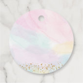 レインボークラウドハートピンク金ゴールド誕生日ありがとう フェイバータグ (裏面)