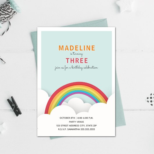 レインボークラウドバースデーパーティー 招待状