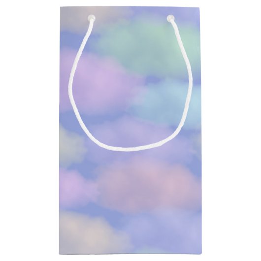 レインボークラウドパーソナライズされた抱き枕 スモールペーパーバッグ (裏面)