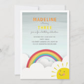 レインボークラウドブルースカイサンシャインバースデーパーティー 招待状 (正面)