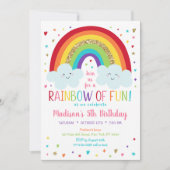レインボークラウド誕生日 招待状 (正面)