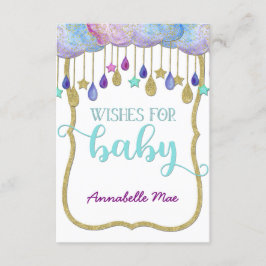 レインボークラウド金ゴールドグリッターが赤ちゃんシャワーを望む 招待状