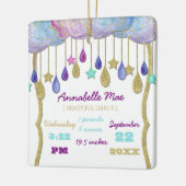 レインボークラウド金ゴールドグリッターベビー統計 セラミックオーナメント (左)