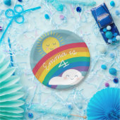 レインボークラウド&サン誕生日プレート ペーパープレート (パーティー)