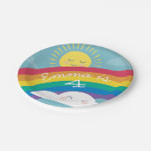 レインボークラウド&サン誕生日プレート ペーパープレート (アングル)