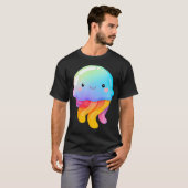 レインボークラゲ かわいい Tシャツ (正面フル)