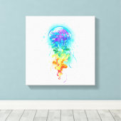 レインボークラゲ キャンバスプリント (インサイチュ (ウッドフロア))