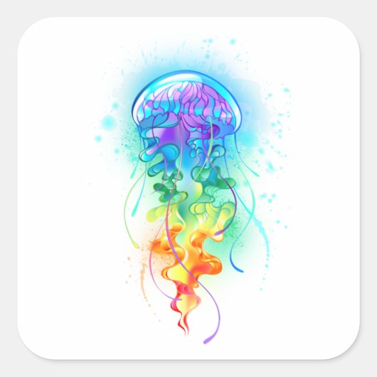 レインボークラゲ スクエアシール (正面)