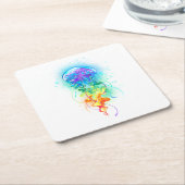 レインボークラゲ スクエアペーパーコースター (アングル)