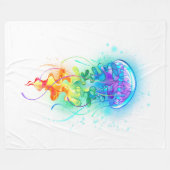 レインボークラゲ フリースブランケット (正面(横))