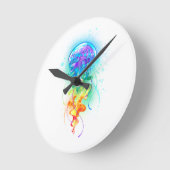 レインボークラゲ ラウンド壁時計 (傾斜)