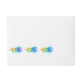 レインボークラゲ ラップアラウンド宛名ラベル (正面)