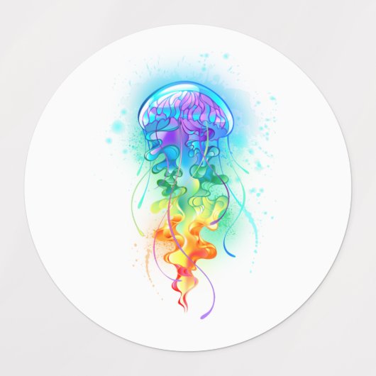 レインボークラゲ ラベル (デザイン2)