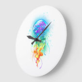 レインボークラゲ ラージ壁時計 (傾斜)