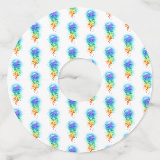 レインボークラゲ ワイングラスタグ (正面)