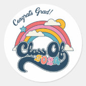 レインボークラス2024封筒用シールラウンドステッカー ラウンドシール (正面)